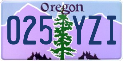 OR license plate 025YZI