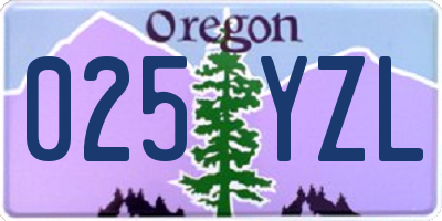 OR license plate 025YZL