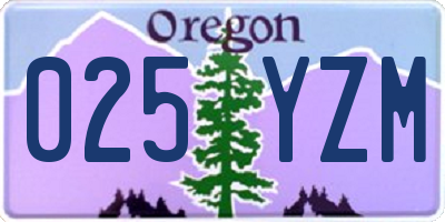 OR license plate 025YZM