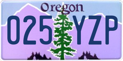 OR license plate 025YZP