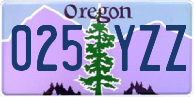OR license plate 025YZZ