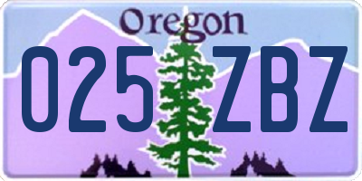 OR license plate 025ZBZ