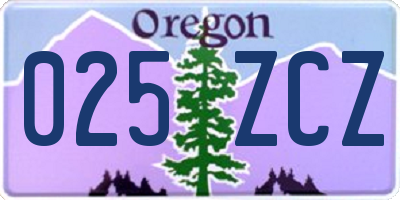 OR license plate 025ZCZ