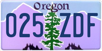 OR license plate 025ZDF