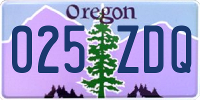 OR license plate 025ZDQ