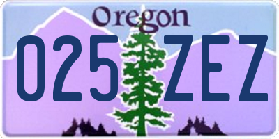 OR license plate 025ZEZ