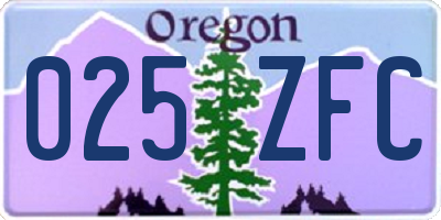 OR license plate 025ZFC