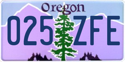 OR license plate 025ZFE