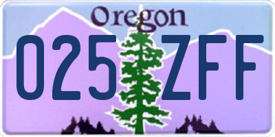 OR license plate 025ZFF