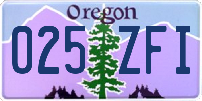 OR license plate 025ZFI