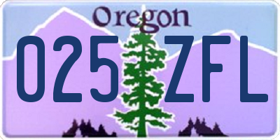 OR license plate 025ZFL