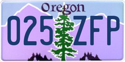 OR license plate 025ZFP