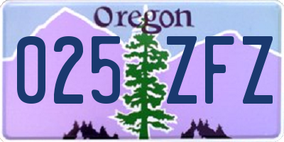 OR license plate 025ZFZ