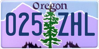 OR license plate 025ZHL