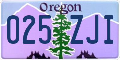 OR license plate 025ZJI