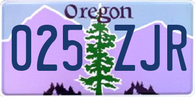 OR license plate 025ZJR