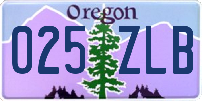 OR license plate 025ZLB