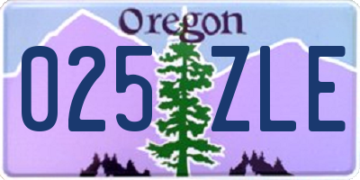 OR license plate 025ZLE