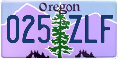 OR license plate 025ZLF