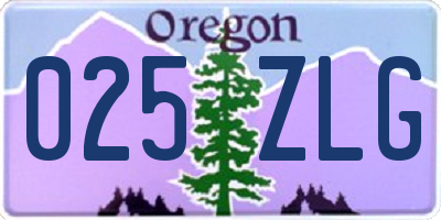 OR license plate 025ZLG