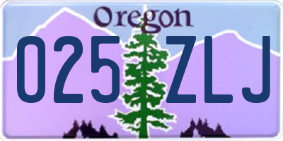 OR license plate 025ZLJ