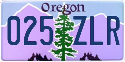 OR license plate 025ZLR