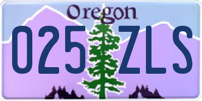 OR license plate 025ZLS