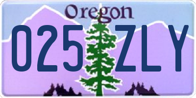 OR license plate 025ZLY