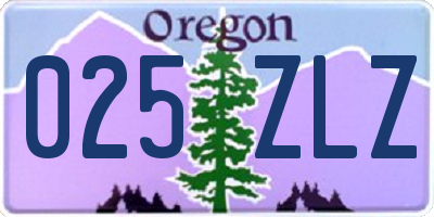 OR license plate 025ZLZ