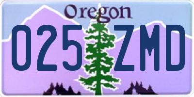 OR license plate 025ZMD