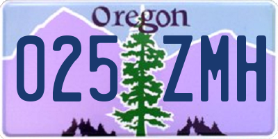 OR license plate 025ZMH