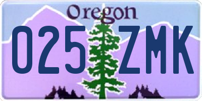 OR license plate 025ZMK