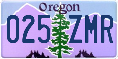OR license plate 025ZMR