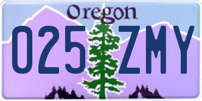 OR license plate 025ZMY