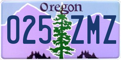 OR license plate 025ZMZ