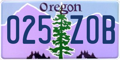 OR license plate 025ZOB