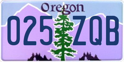 OR license plate 025ZQB