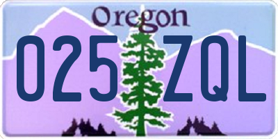OR license plate 025ZQL