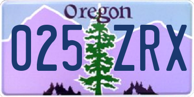 OR license plate 025ZRX