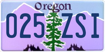 OR license plate 025ZSI