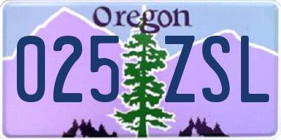 OR license plate 025ZSL