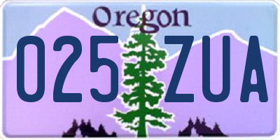 OR license plate 025ZUA