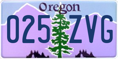 OR license plate 025ZVG