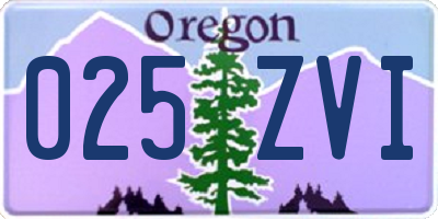 OR license plate 025ZVI
