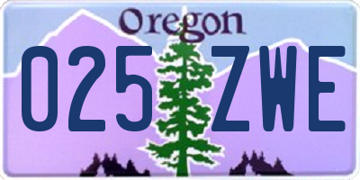 OR license plate 025ZWE