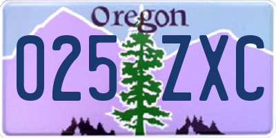 OR license plate 025ZXC