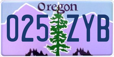 OR license plate 025ZYB