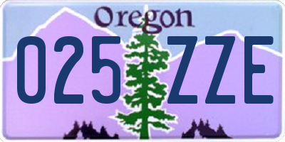 OR license plate 025ZZE