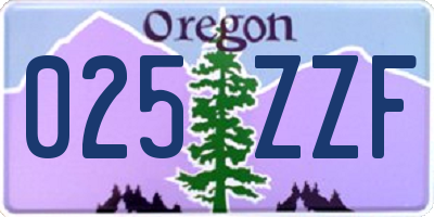 OR license plate 025ZZF