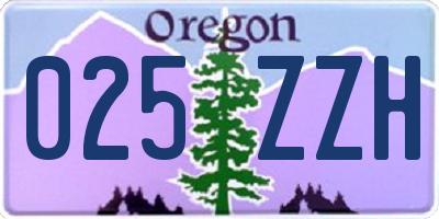OR license plate 025ZZH